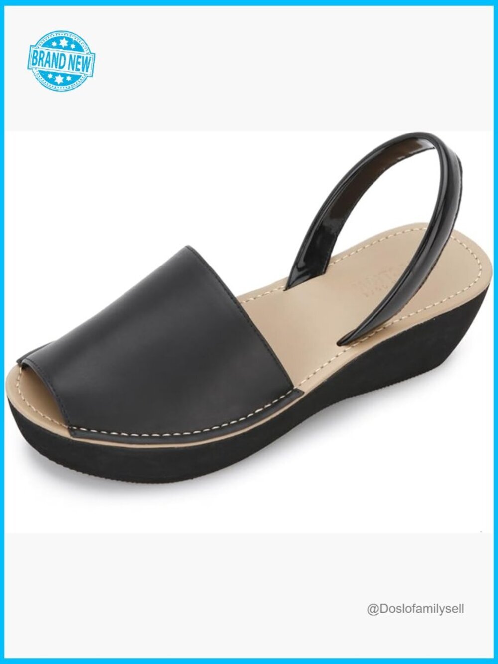 Women's Platform Sandals with Wedge Heel - Slip On Slingback - Comfort